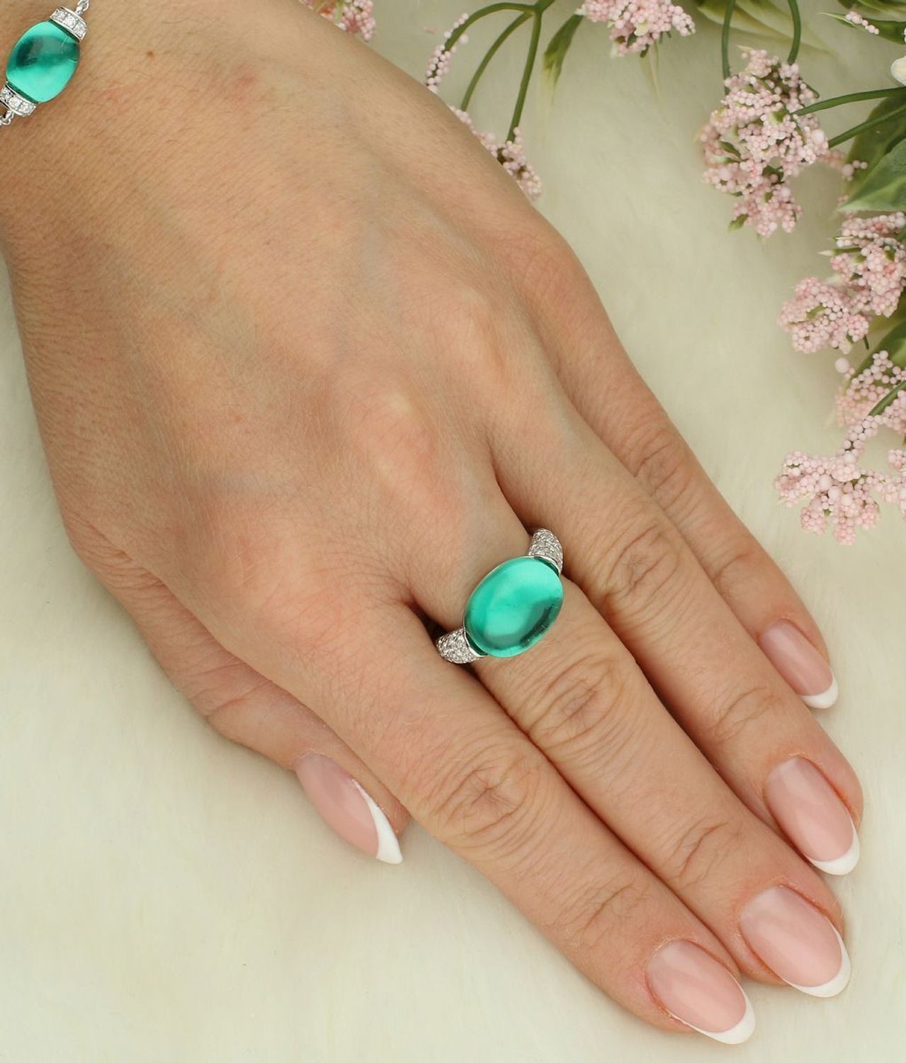 Bransoletka damska srebrna 925 z kamieniem w kolorze turmalinu Nomination Myradiance 241502 041.png